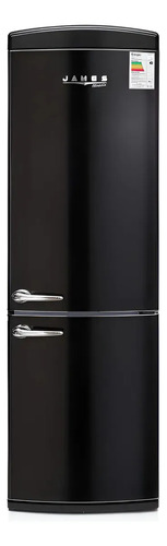 Refrigerador Heladera Retro James Rj 373 Rn Combinada Ehogar Color Negro