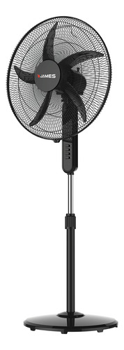 Ventilador De Pie James Vp 20 Bk Ng 5 Aspas 3 Vel  Sensacion