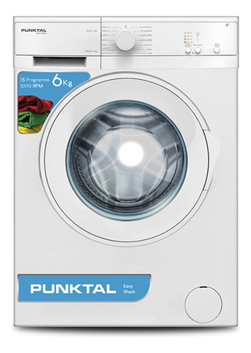 [02040737] Lavarropas Automático Punktal Pk-07 Carga Frontal 6kg 15 Programas Blanco