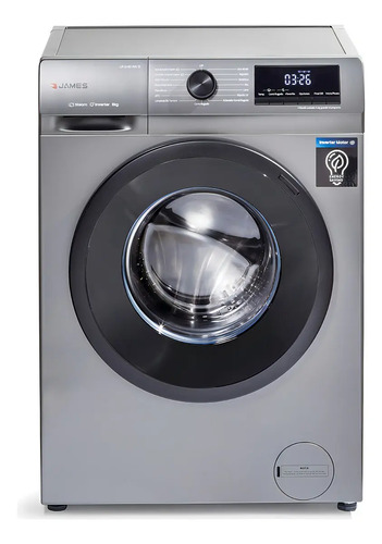 Lavarropas James Inverter De 8 Kg Carga Frontal Automático Silver