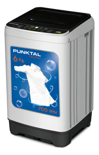 Lavarropas Automático Punktal Hasta 6kg Color Gris Gris