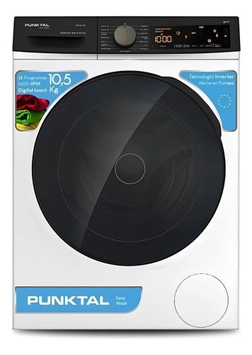 Lavarropas Automático Punktal Inverter Hasta 10.5kg Blanco Blanco