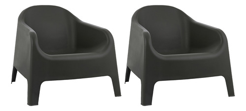 Set X2 Sillones Skarpo Jardin Color Negro Negro