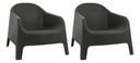 Set X2 Sillones Skarpo Jardin Color Negro Negro