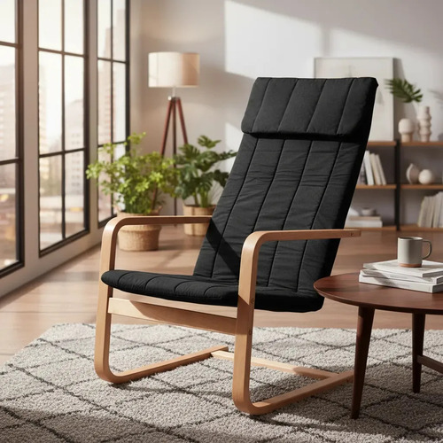 [4115-0] Divino Silla Flex Tela Color Negro