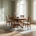 Juego De Comedor Hv 1 Mesa 6 Sillas Almendra La Sensación Color Chocolate Diseño De La Tela De Las Sillas Liso