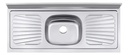 Mesada De Acero Inoxidable Pileta Central Para Cocina 120 Cm X 52 Cm Color Plateado