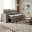 Sofá 3 Cuerpos Tela Louis Color Gris Gris