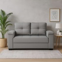 Sofá Sillón 2 Cuerpos Amsterdam Tapizado En Lino Gris Gris Liso