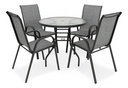 Mesa Vidrio + 4 Sillas Mandalay Color Gris/beige/verde/negro Gris