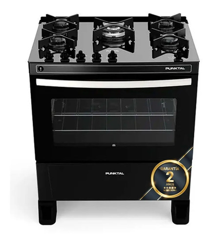 Cocina Punktal Pk-gl5b Glass 5 Color Negro Gas Negro