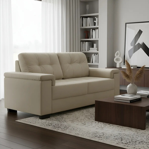 Sillon 3 Cuerpos Sofa Tela Alcohol Clean Luares Color Arena Arena