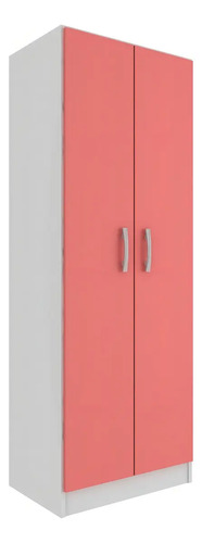 Ropero Multiuso Armario 2 Puertas Color Blanco/rosa Blanco/rosa