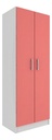 Ropero Multiuso Armario 2 Puertas Color Blanco/rosa Blanco/rosa