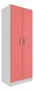Ropero Multiuso Armario 2 Puertas Color Blanco/rosa Blanco/rosa