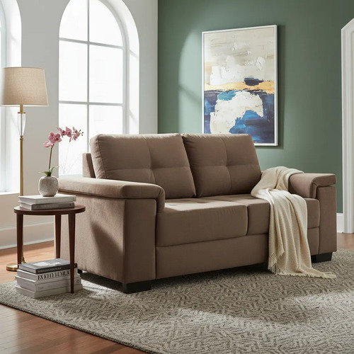 [03080203] Sillon 3 Cuerpos Sofa Tela Alcohol Clean Luares Chocolate Chocolate