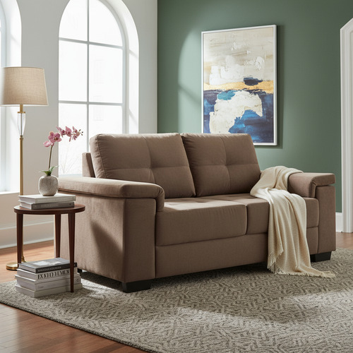 [03080203] Sillon 3 Cuerpos Sofa Tela Alcohol Clean Luares Chocolate Chocolate