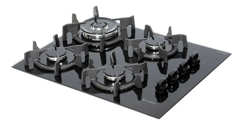 Anafe A Gas James 4h Agb Vn Vidrio Negro Negro