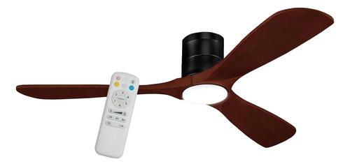 [02090177] Ventilador De Techo James Vtl44 + Control Timer 6 Veloc Dimm Diámetro 132 Cm 1.32 M Negro Marrón Oscuro Madera 3