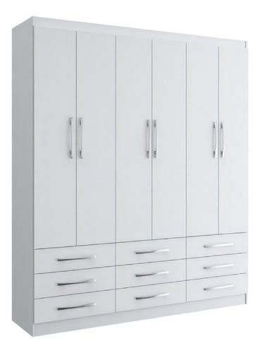 [03020209] Ropero Armario Blanco Doripel Sevilha 6 Puertas 9 Cajones Moderno