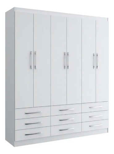 Ropero Armario Blanco Doripel Sevilha 6 Puertas 9 Cajones Moderno