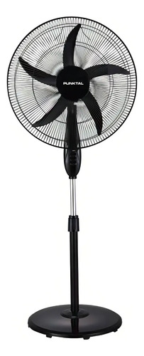 Ventilador De Pie Punktal Pk-5012vt Con 5 Aspas Color Negro Estructura Color Negro, 50cm De Diámetro 50 Cm Plástico