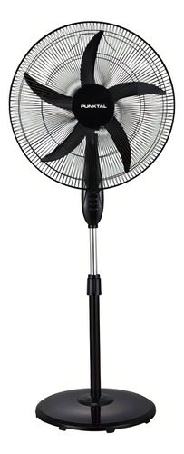 [02090306] Ventilador De Pie Punktal Pk-5012vt Con 5 Aspas Color Negro Estructura Color Negro, 50cm De Diámetro 50 Cm