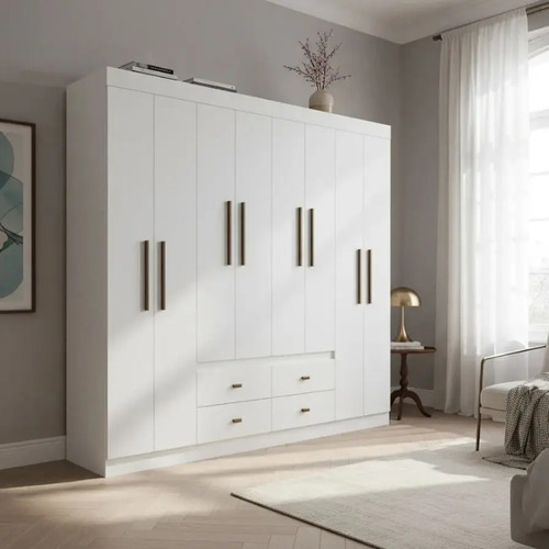 [03020206] Armario Doble Las Vegas Con 8 Puertas Y 4 Cajones Blanco
