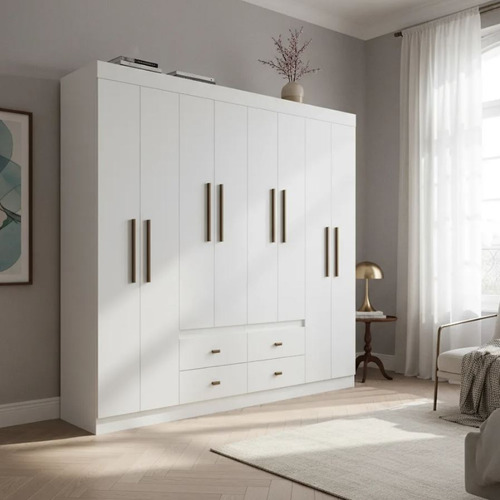 [03020206] Armario Doble Las Vegas Con 8 Puertas Y 4 Cajones Blanco