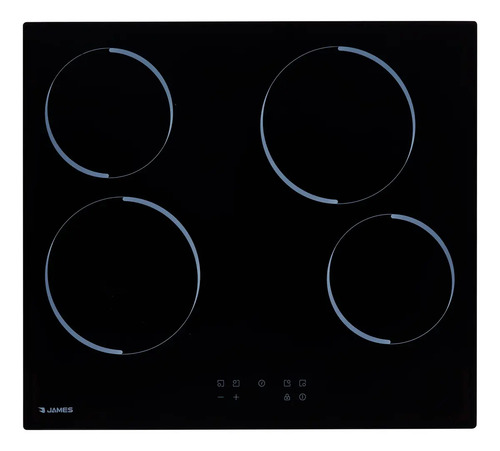 [02050022] Anafe James Vitrocerámica 4p Digital Color Negro Negro