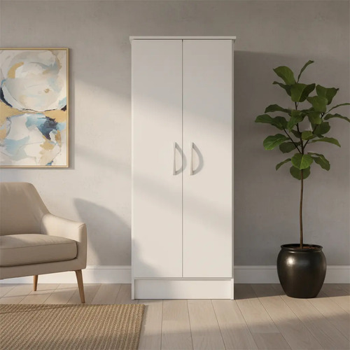 Ropero Multiuso Armario 2 Puertas Todo Estantes! Sensacion Blanco
