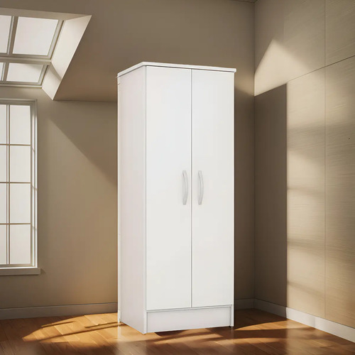[03520160] Ropero Multiuso Armario 2 Puertas Todo Estantes! Sensacion Color Blanco