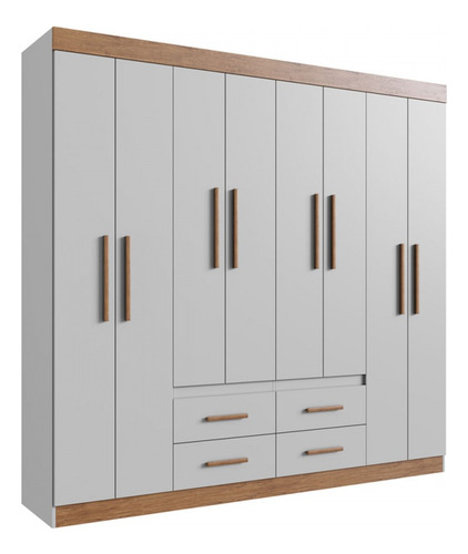 [03020235] Armario Doble Las Vegas Con 8 Puertas Y 4 Cajones Gris