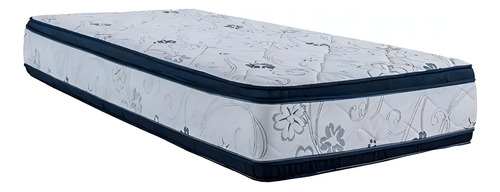 [01010540] Colchon De Espuma 1 Plaza Y Media Divino Super Densidad 60. Azul Blanco