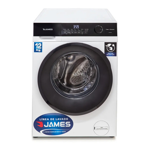 Lavarropas James Inverter Lr 1214 Inv Bl 12kg Carga Frontal Ehogar Blanco