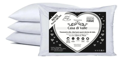 [01050139] Almohada De Fibra De Silicona Con Soporte Extra Firme De 50 X 70 Cm, Color Blanco