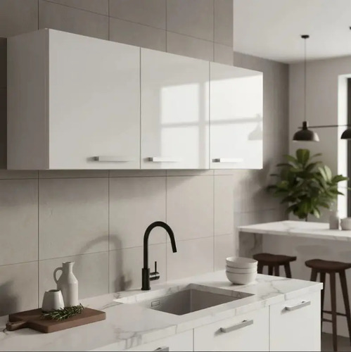 Alacena Cocina 3 Puertas Mdp Sensacion Blanco