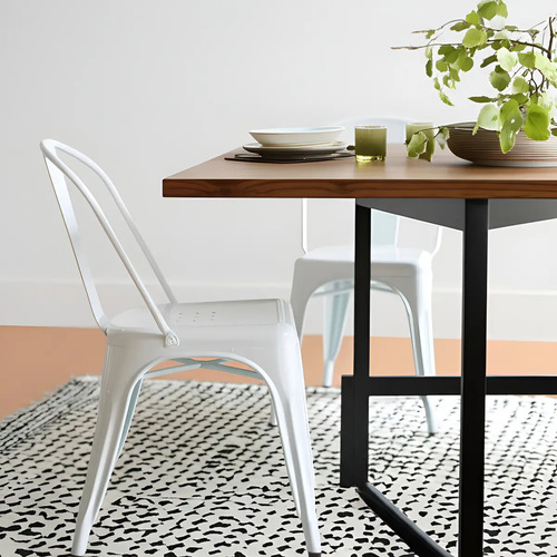 [03112337] Silla Tolix Metal Blanca Industrial Apilable 130kg Acero Retro Blanco