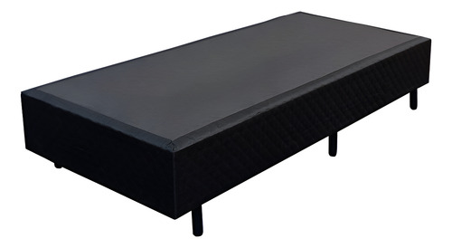 [01020374] Base Box Cama Para Colchón 1 Plaza Sommier Negro Negro