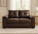 Sofa Sillon Luares Eco Cuero 2 Cuerpos Marrón Liso