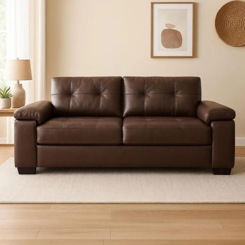 [03080209] Sofa Sillon 3 Cuerpos Luares Pu Divino Marron Marrón Liso
