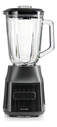 Licuadora James Ljvn Negra 600w 1,5l Jarra Vidrio Ehogar Color Negro