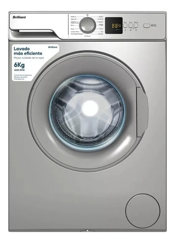 Lavarropa Brilliant 6kg Inox Brev6wms La Sensacion Silver