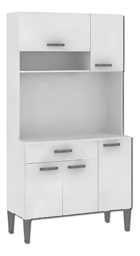 Alacena Blanca Moderna Sen-home Kt40 Mdp 12mm 6 Puertas 1 Cajón 180cm Blanco