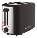 Tostadora James 6 Niveles Acero Inoxidable 2 Panes 800w Dimm Negro