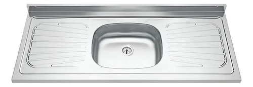 Pileta Mesada De Acero Inoxidable Inoxul Standard 50250 120 Cm Color Gris