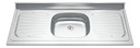 Pileta De Acero Inox 120cms Mesada Gris