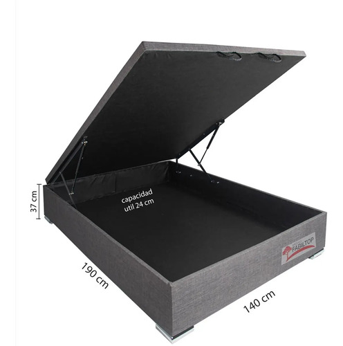 [01020460] Box Baul Para Sommier Somier 2 Plazas Sensacion Color Negro