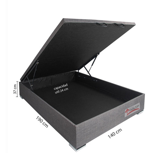 Box Baul Para Sommier Somier 2 Plazas Sensacion Color Negro