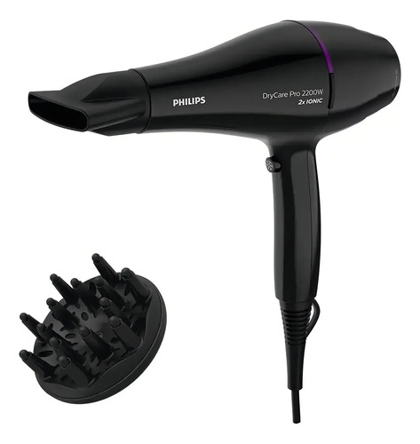 [02110687] Secador De Pelo Philips Drycare Bhd274/00 Thermo Protect Color Negro/violeta